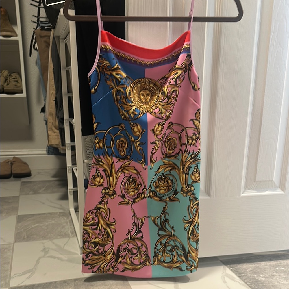 Versace Multicolor Baroque Print Dress - Never Worn